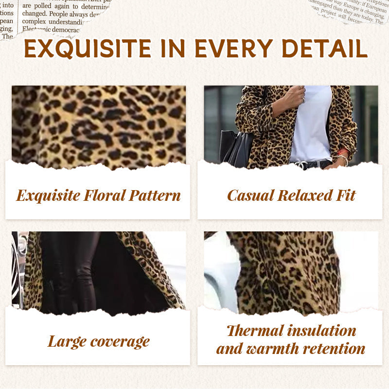 ✨New Arrival✨Women's Leopard Print Faux Fur Maxi Coat