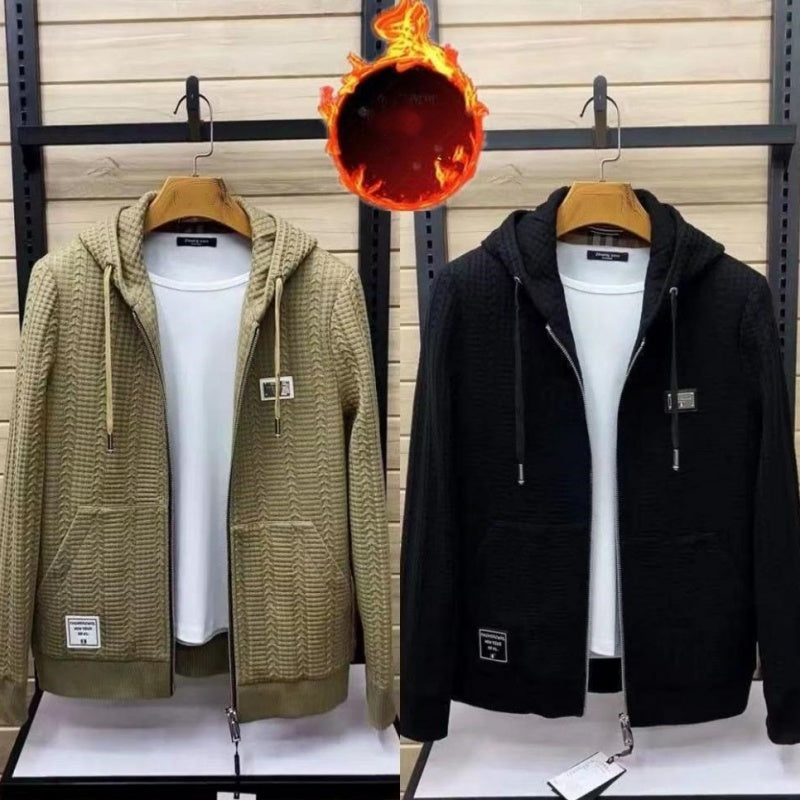 ✨New Arrival✨Men's Hooded Casual Knitted Zipper Jacket（50% OFF）