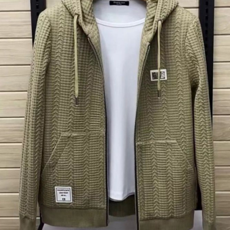 ✨New Arrival✨Men's Hooded Casual Knitted Zipper Jacket（50% OFF）