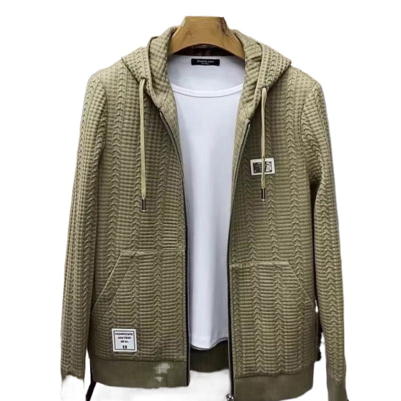 ✨New Arrival✨Men's Hooded Casual Knitted Zipper Jacket（50% OFF）