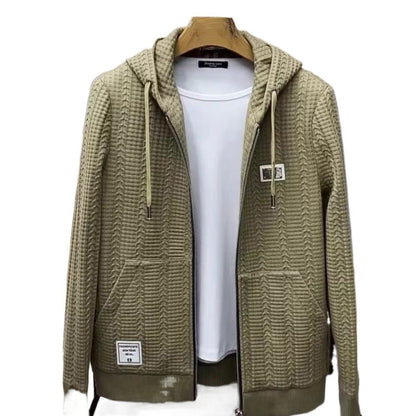 ✨New Arrival✨Men's Hooded Casual Knitted Zipper Jacket（50% OFF）