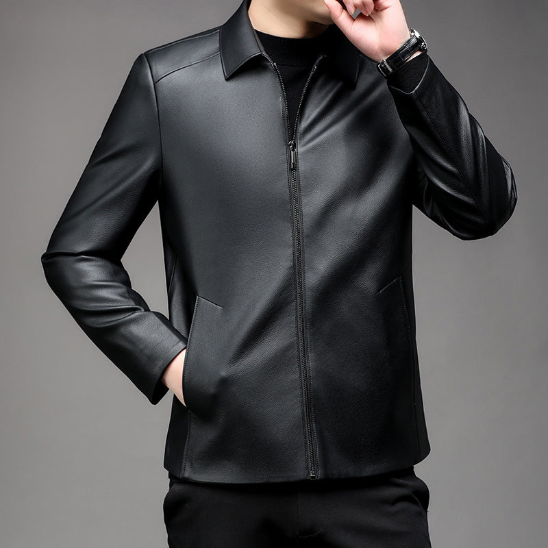 🔥Limited Time 40% OFF🔥Men's Casual Business Lapel PU Leather Jacket