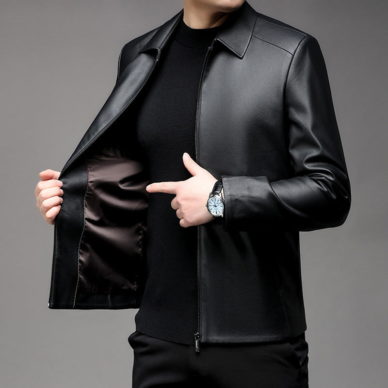 🔥Limited Time 40% OFF🔥Men's Casual Business Lapel PU Leather Jacket