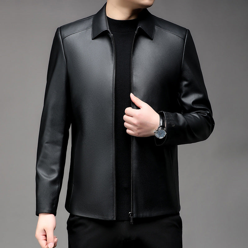 🔥Limited Time 40% OFF🔥Men's Casual Business Lapel PU Leather Jacket