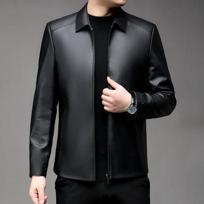 🔥Limited Time 40% OFF🔥Men's Casual Business Lapel PU Leather Jacket