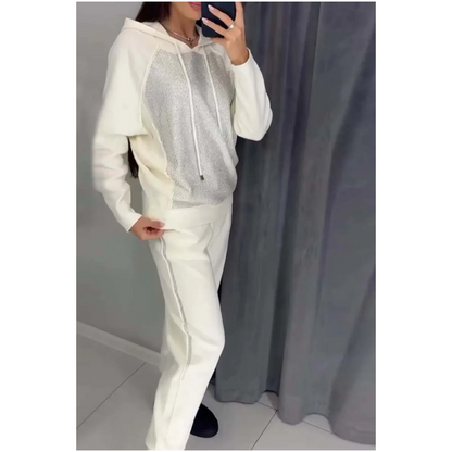 ⏳Limited Sale 56% OFF🌸Women's Hooded Sweatshirt and Cuffed Joggers 2-Piece Set