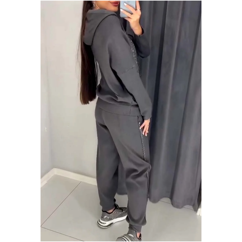 ⏳Limited Sale 56% OFF🌸Women's Hooded Sweatshirt and Cuffed Joggers 2-Piece Set