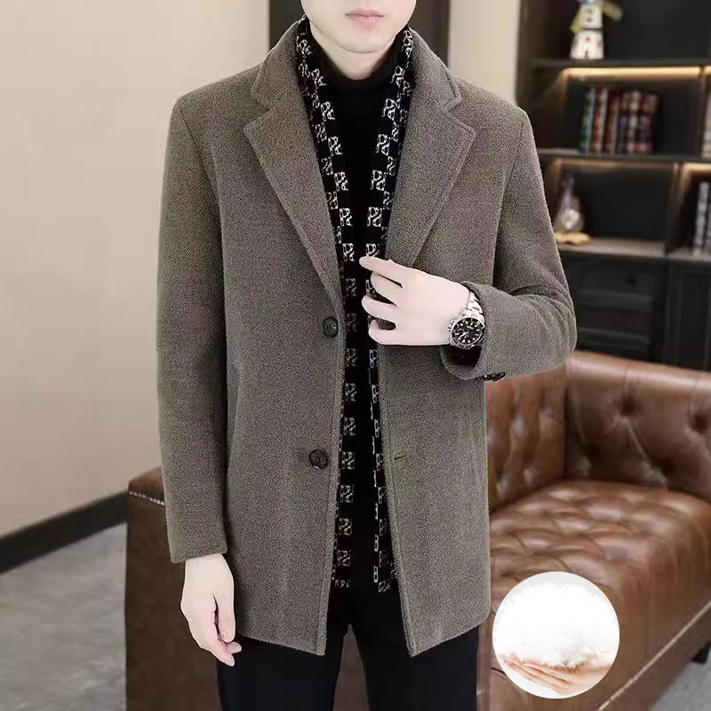 ✅Free Shipping✈️Men’s Stylish Notched Lapel Winter Tweed Jacket with White Duck Down Lining