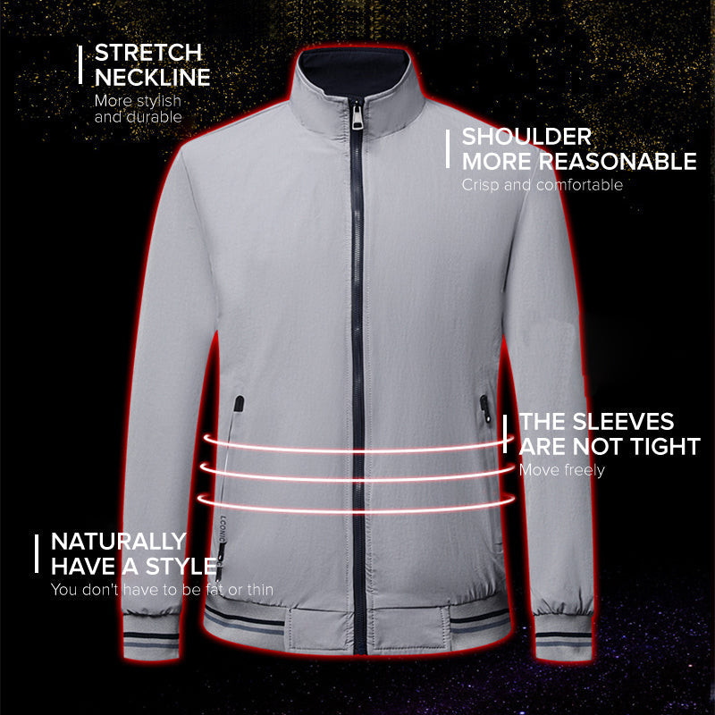 ✅Free Shipping✈️  Casual Long Sleeve Double-sided Stand Collar Jacket