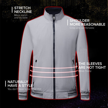 ✅Free Shipping✈️  Casual Long Sleeve Double-sided Stand Collar Jacket