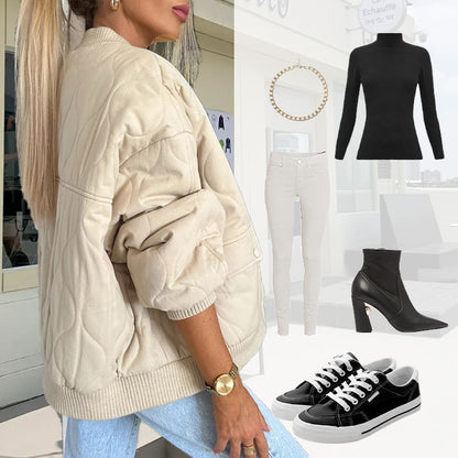 🔥Early Black Friday Sale:51% OFF🔥Solid Color Loose Thick Warm Bomber Jacket