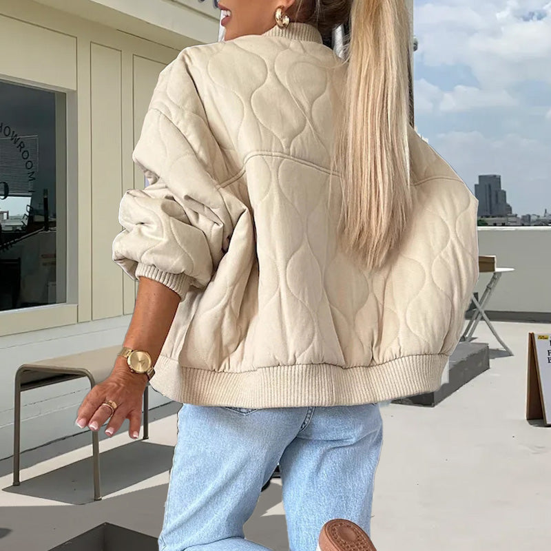 🔥Early Black Friday Sale:51% OFF🔥Solid Color Loose Thick Warm Bomber Jacket