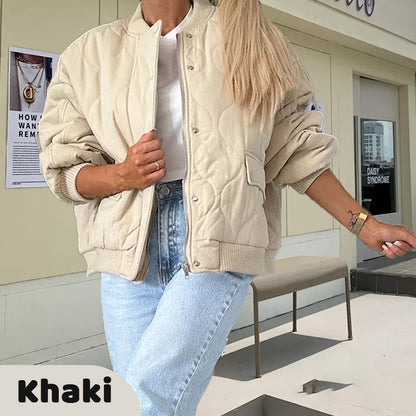 🔥Early Black Friday Sale:51% OFF🔥Solid Color Loose Thick Warm Bomber Jacket