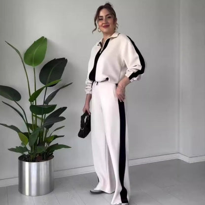 🔥🖤Early Black Friday Sale:50% OFF🔥Women’s Zipper Lapel Tops ＆ Pants 2-Piece Set