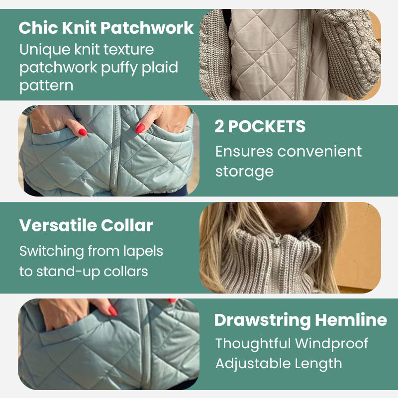 ✨2026 Collection at 50% OFF🎁Women's Knit Patchwork Puffy Jacket⚡Free shipping