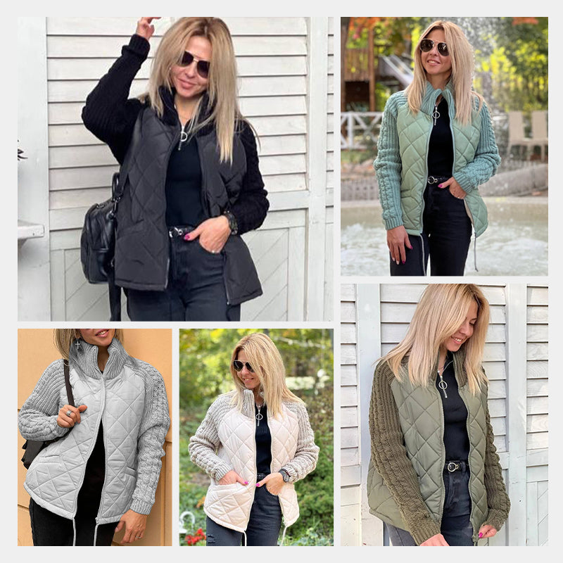 ✨2026 Collection at 50% OFF🎁Women's Knit Patchwork Puffy Jacket⚡Free shipping