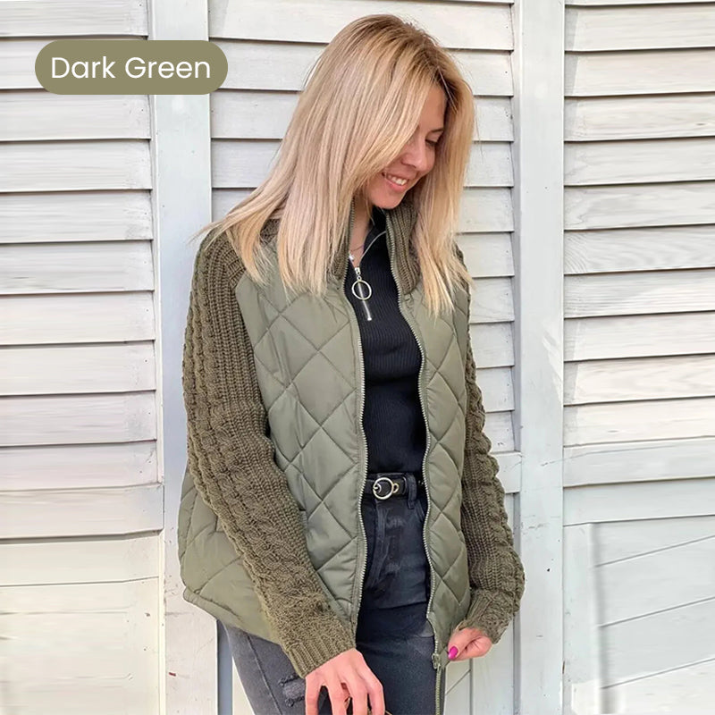 ✨2026 Collection at 50% OFF🎁Women's Knit Patchwork Puffy Jacket⚡Free shipping