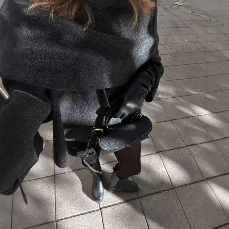 🔥🖤Free Shipping--Early Black Friday Sale:52% OFF🔥Asymmetrical Short Women's Jacket with Scarf