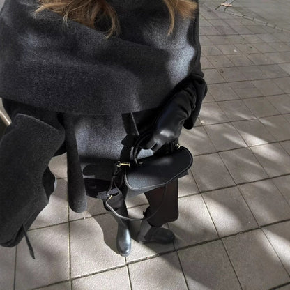 🔥🖤Free Shipping--Early Black Friday Sale:52% OFF🔥Asymmetrical Short Women's Jacket with Scarf