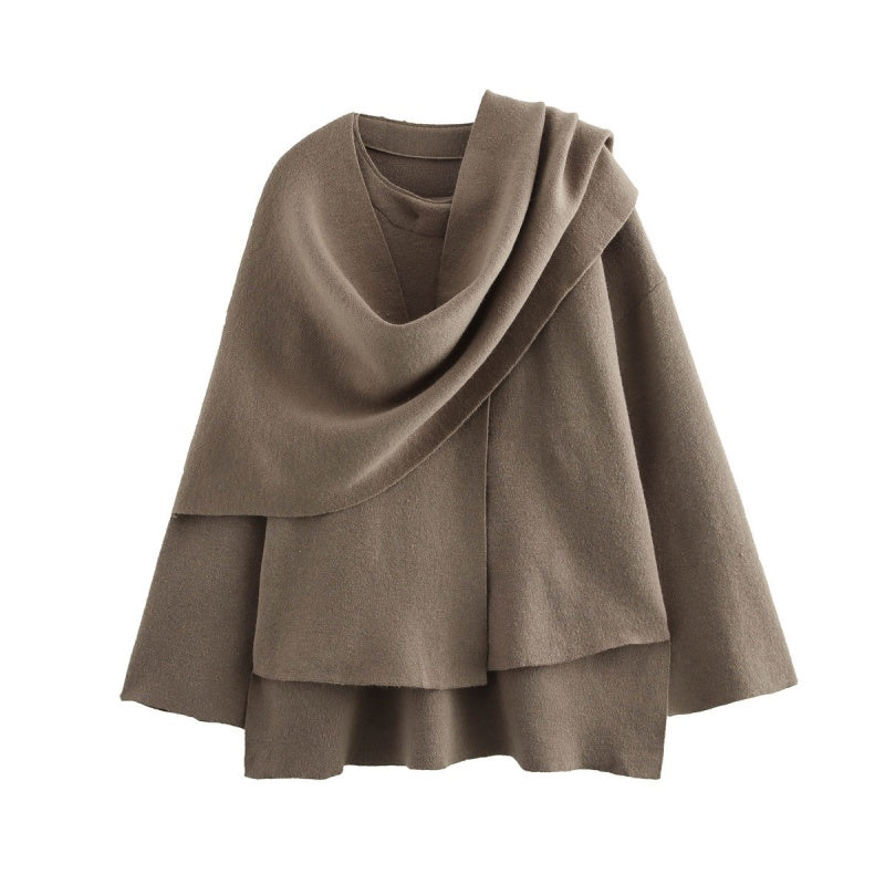 🔥🖤Free Shipping--Early Black Friday Sale:52% OFF🔥Asymmetrical Short Women's Jacket with Scarf