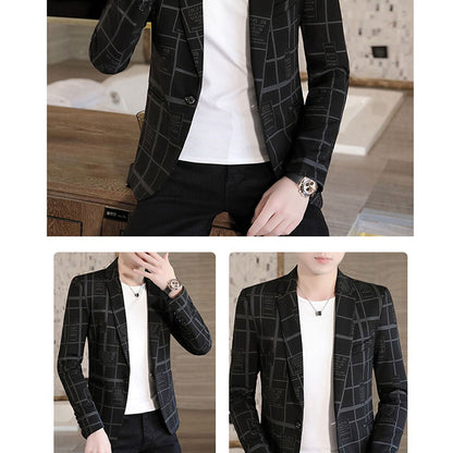 🍁Nieuwe releases in de herfst🍁Heren slim-fit enkelrijs blazer