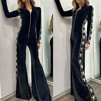 ✨New Arrival✨Women's Zip-Up Bell Bottom Jumpsuit