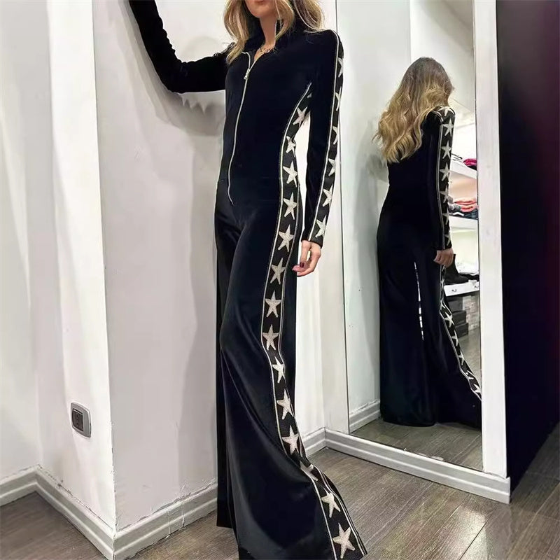 ✨New Arrival✨Women's Zip-Up Bell Bottom Jumpsuit