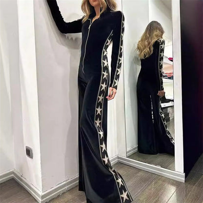 ✨New Arrival✨Women's Zip-Up Bell Bottom Jumpsuit