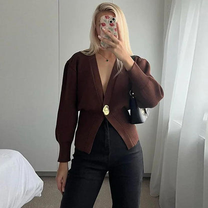 ✨New Arrival✨Women’s Elegant One Button Knit Sweater Cardigan