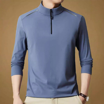 🔥HOT SALE🔥Men's Solid Half Zip Long Sleeve Tops