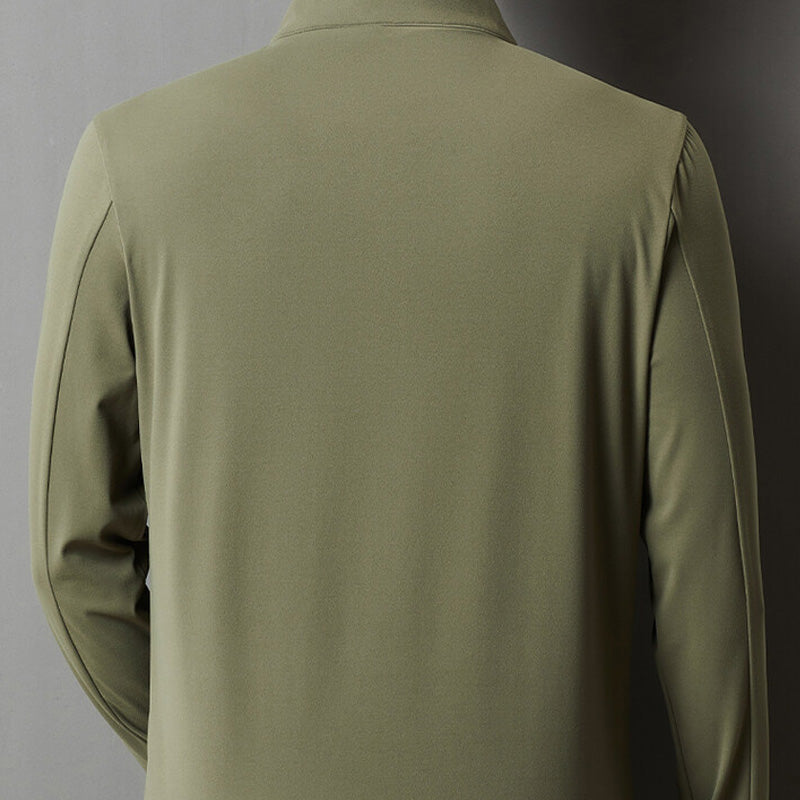 🔥HOT SALE🔥Men's Solid Half Zip Long Sleeve Tops