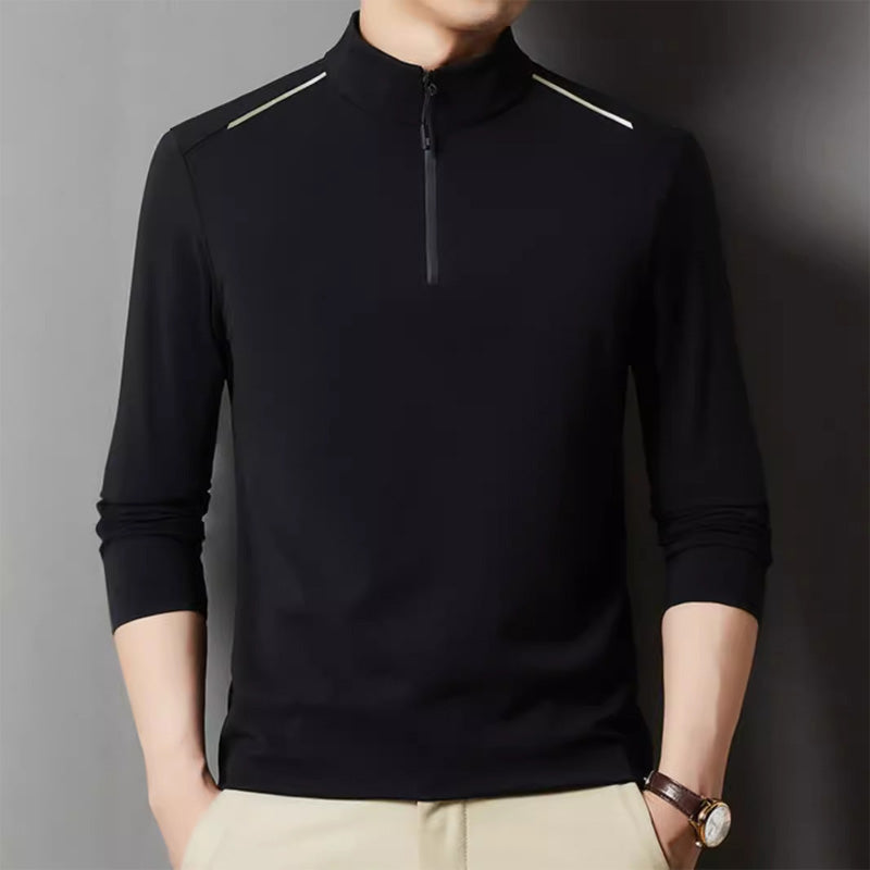 🔥HOT SALE🔥Men's Solid Half Zip Long Sleeve Tops