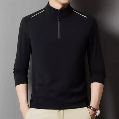 🔥HOT SALE🔥Men's Solid Half Zip Long Sleeve Tops