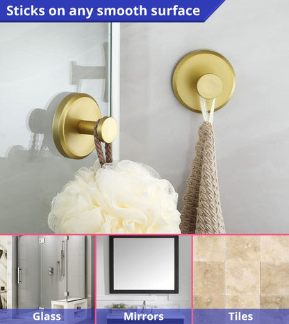 Stainless Steel Suction Cup Hook 6/4/2 PCS for Towels & Robes Hook, Drill-Free Kitchen Hanger, Multi-functional Organizer Towel Hooks Loofah, Robe, Kitchen & Home Use Gift