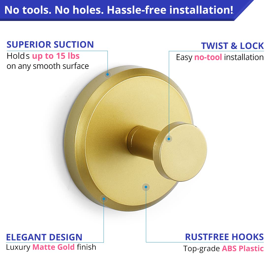 Stainless Steel Suction Cup Hook 6/4/2 PCS for Towels & Robes Hook, Drill-Free Kitchen Hanger, Multi-functional Organizer Towel Hooks Loofah, Robe, Kitchen & Home Use Gift