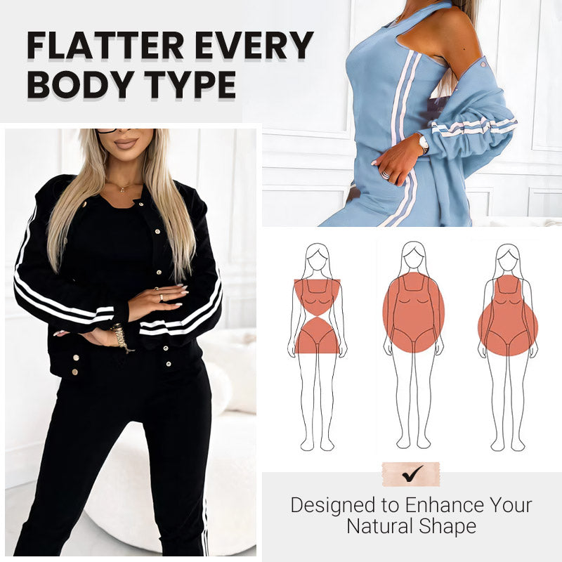 ❤️Limited Sale 50% OFF❤️Women's Three-piece Baseball Jacket And Pants Set