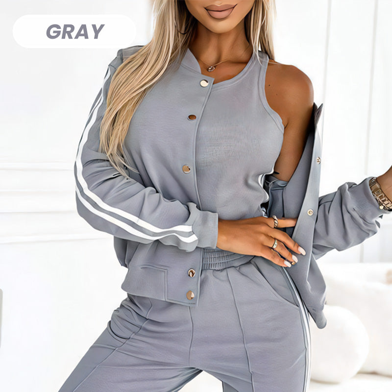 ❤️Limited Sale 50% OFF❤️Women's Three-piece Baseball Jacket And Pants Set