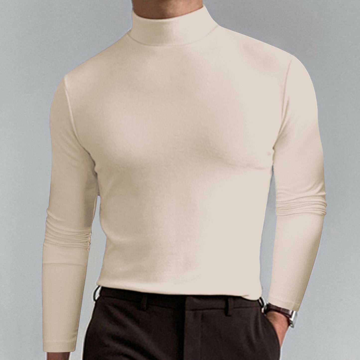 🖤Black Friday Sale:50% OFF🔥Mens High Neck Slim Fit Long Sleeve T-shirt