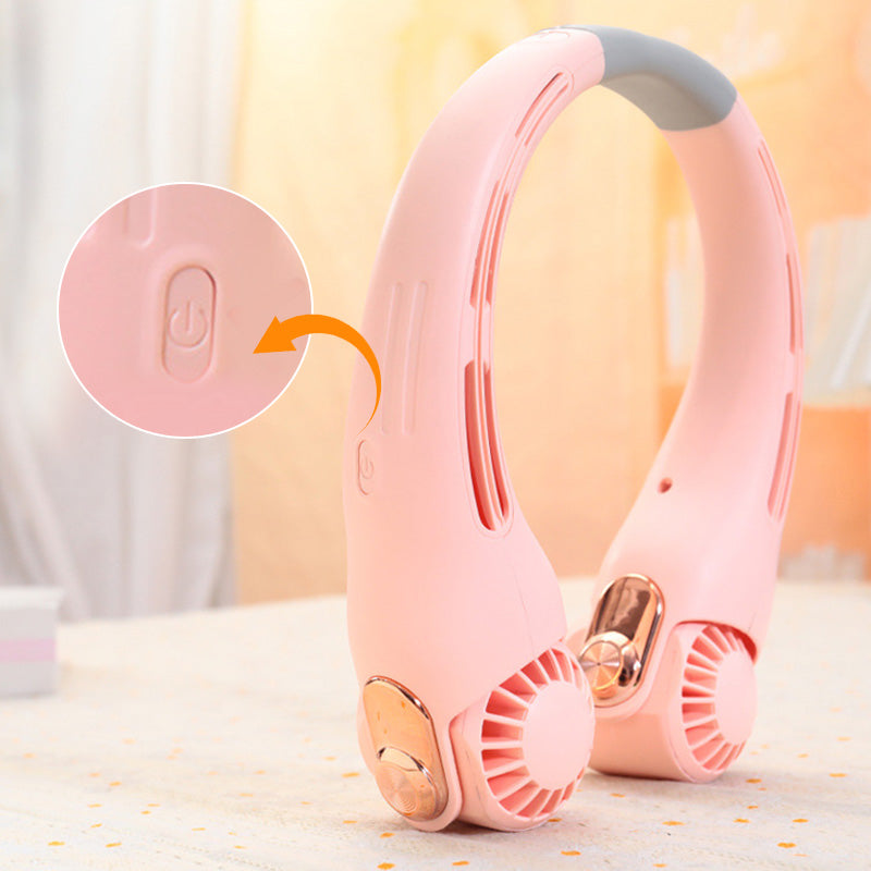 2026 HOT SALE50K+ SOLD! Neck Air Conditioner Fan – Ultra‑quiet, 360° rotating, 3 speeds. Hands‑free cooling, long battery. Summer essential!