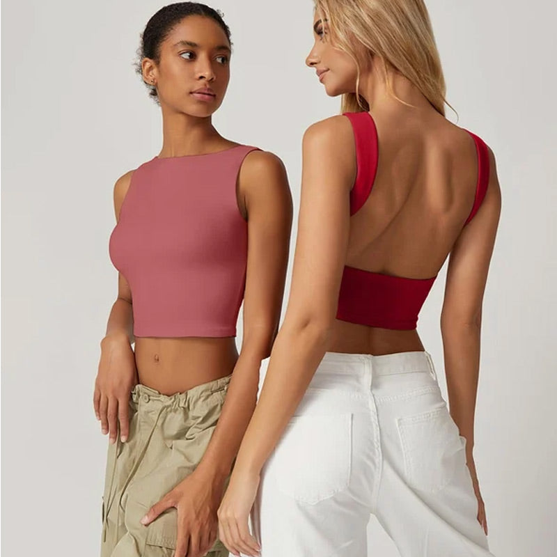 💖High Neck Slim Fit Crop Tank Shirt Y2k Tops