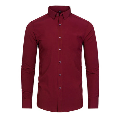 💼Men's Silky Wrinkle Resistant Solid Color Stretch Shirt
