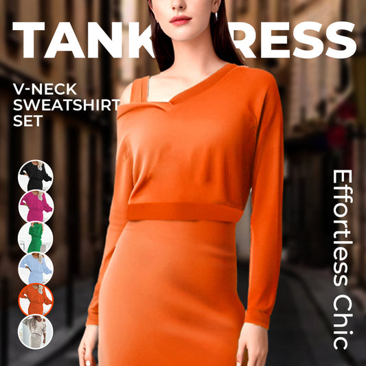 💥2025 New Arrive - 50% OFF💥Women's 2-Piece Set Sleeveless Dress & Loose V-Neck Pullover  20 Reviews