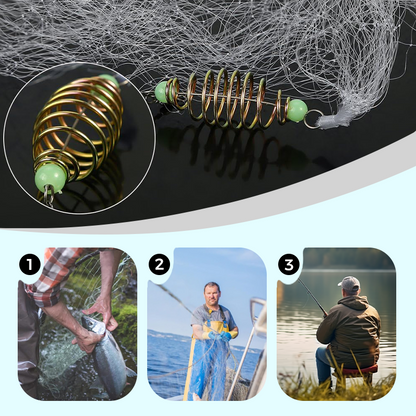 🔥Vente chaude 2025 -50 %🔥Filet maillant de pêche avec piège à appâts à ressort