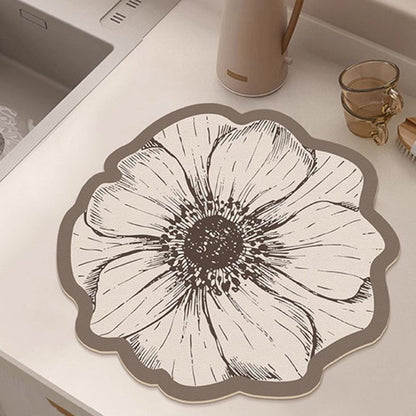 💥Blumenförmige Abtropfmatte für die Küchentheke💧