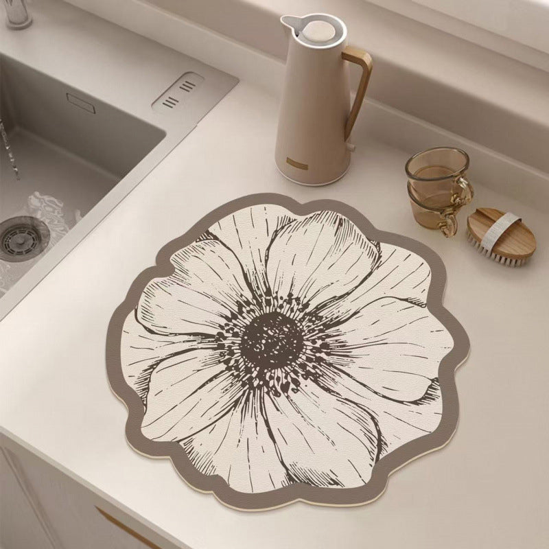 💥Blumenförmige Abtropfmatte für die Küchentheke💧
