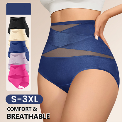 Last Day-Buy 1 Get 3 PacksPlus-Size High-Waist Cross Tummy Control Panties