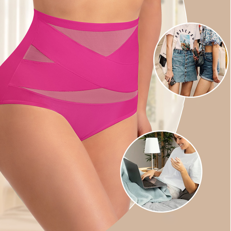 Last Day-Buy 1 Get 3 PacksPlus-Size High-Waist Cross Tummy Control Panties