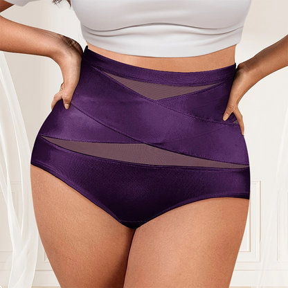 Last Day-Buy 1 Get 3 PacksPlus-Size High-Waist Cross Tummy Control Panties