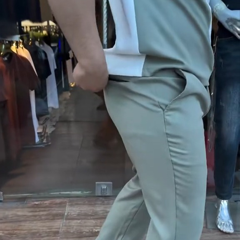 🔥 Di tendenza quest'estate! 💁‍♀️ Completo casual da uomo con scollo rotondo e pantaloni