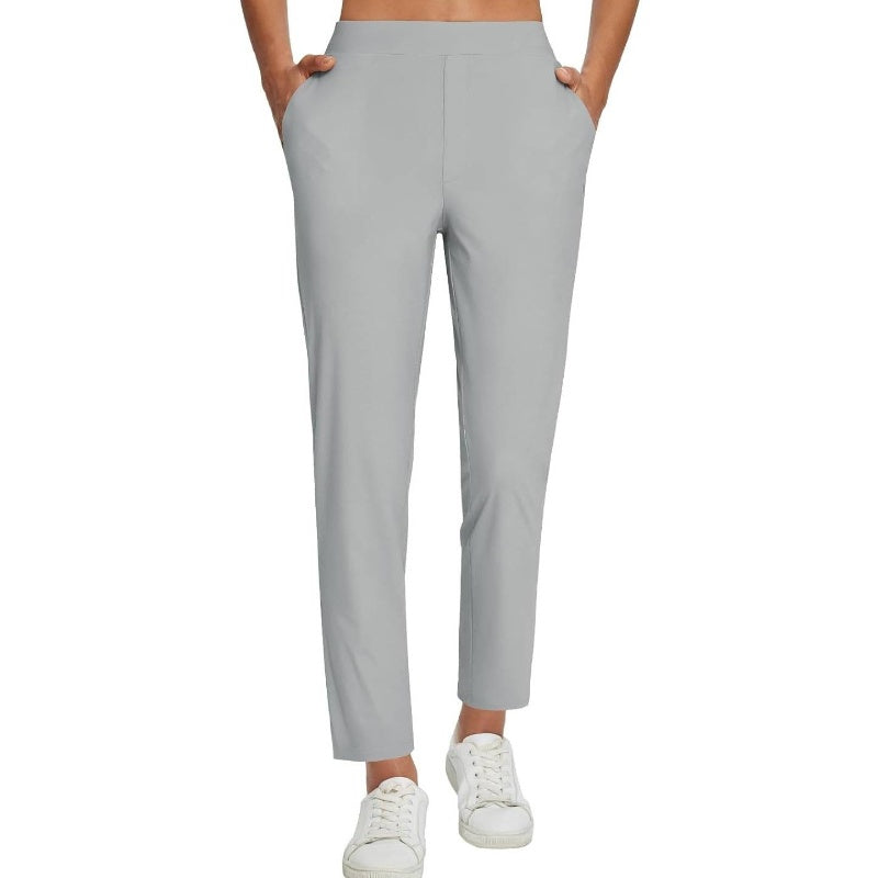 ⏳LIMITED OFFER 62% OFF🌞Women’s Fitted High-Waisted Zip-Pocket Trousers - 👖Lightweight, Breathable, Soft 26"/27" Ankle Pants with Zipper Pockets